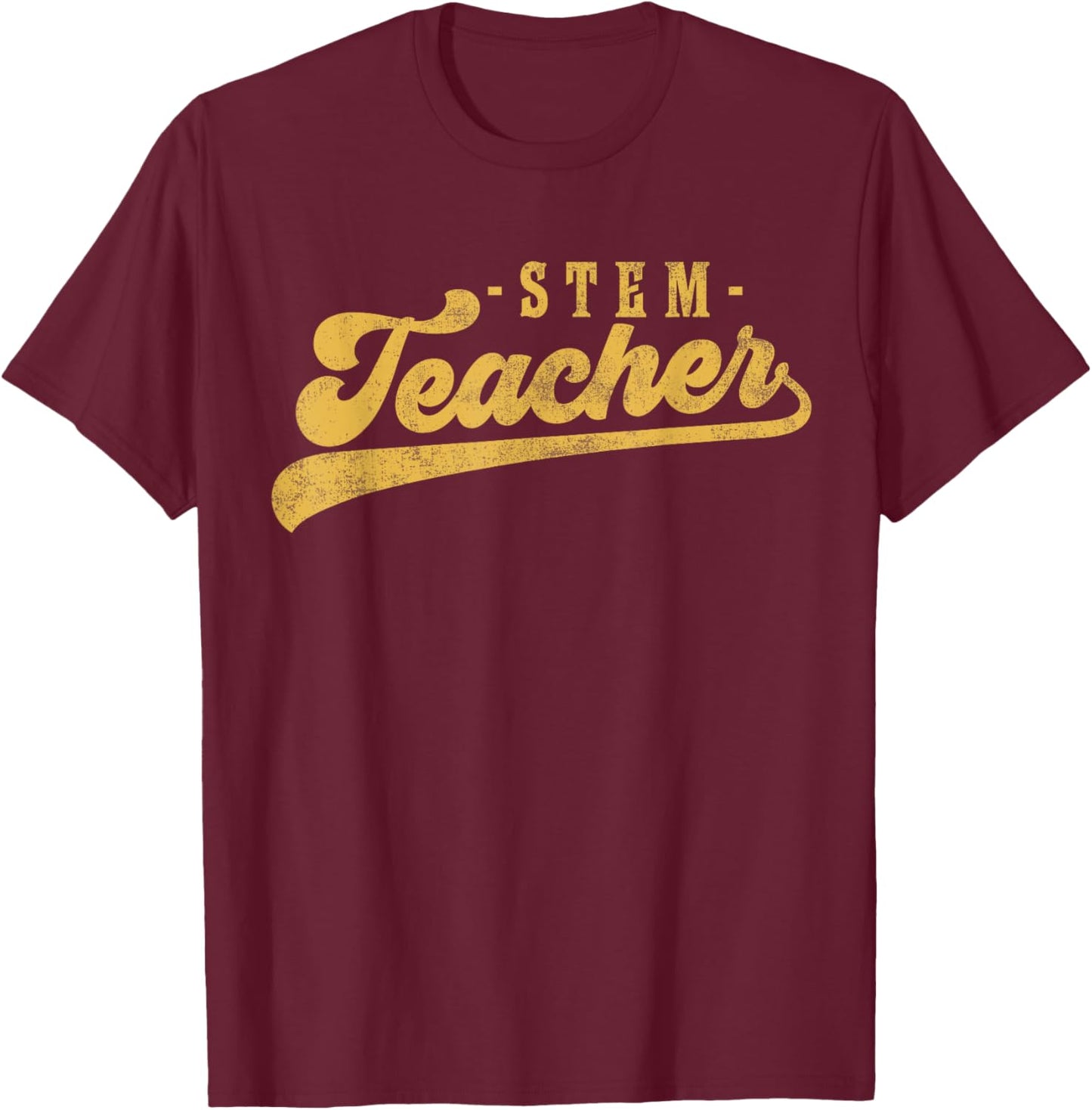 STEM Teacher Men Women Cute Vintage Graphic STEM Teacher T-Shirt - T-Shirt | Maroon