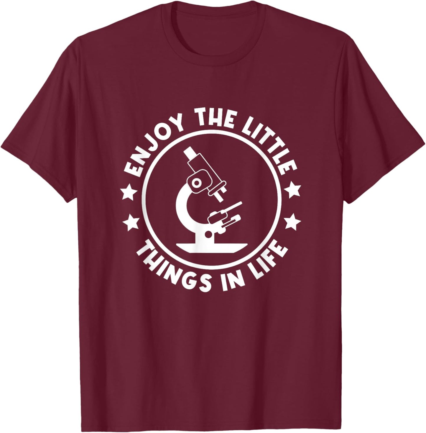Funny Science Biology Graphic Design Scientific Microscope T-Shirt - T-Shirt | Maroon