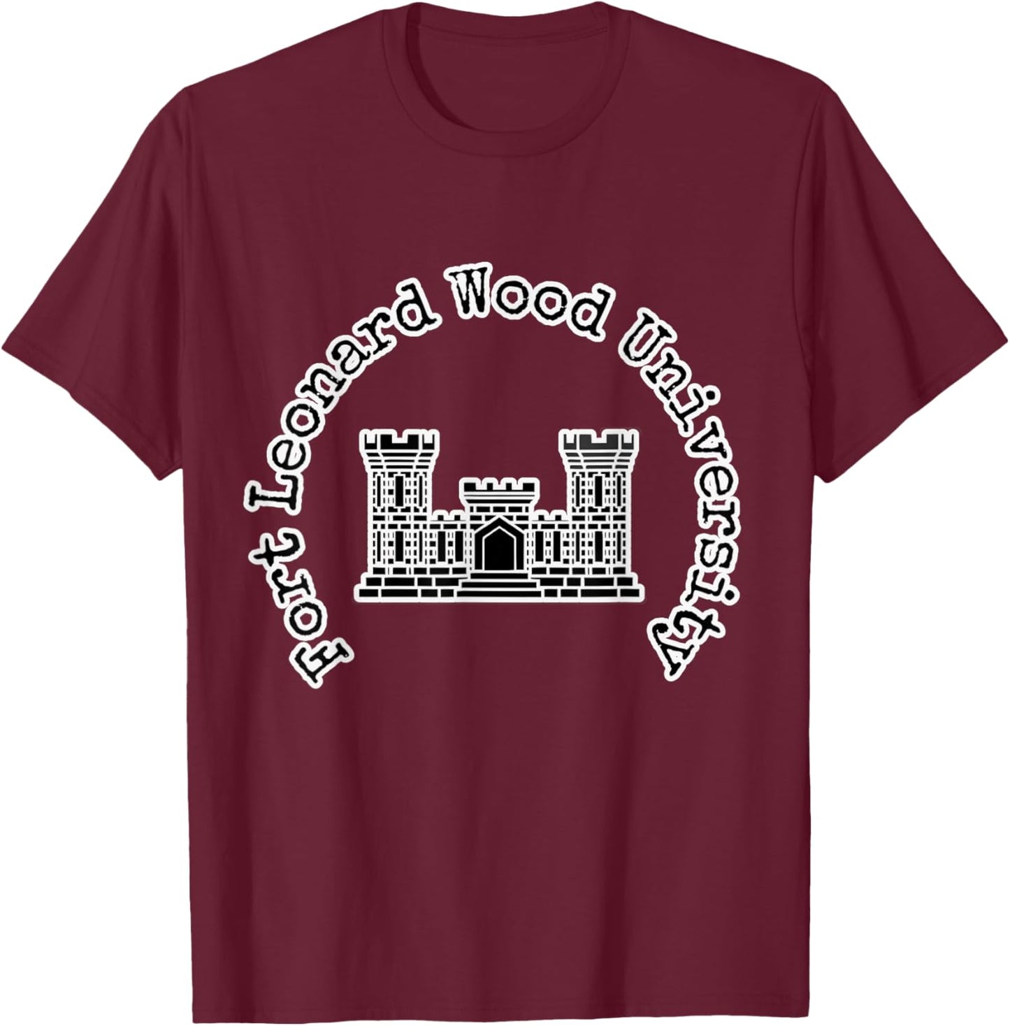 Army Corp of Engineers Badge - Fort Leonard Wood University T-Shirt - T-Shirt | Maroon