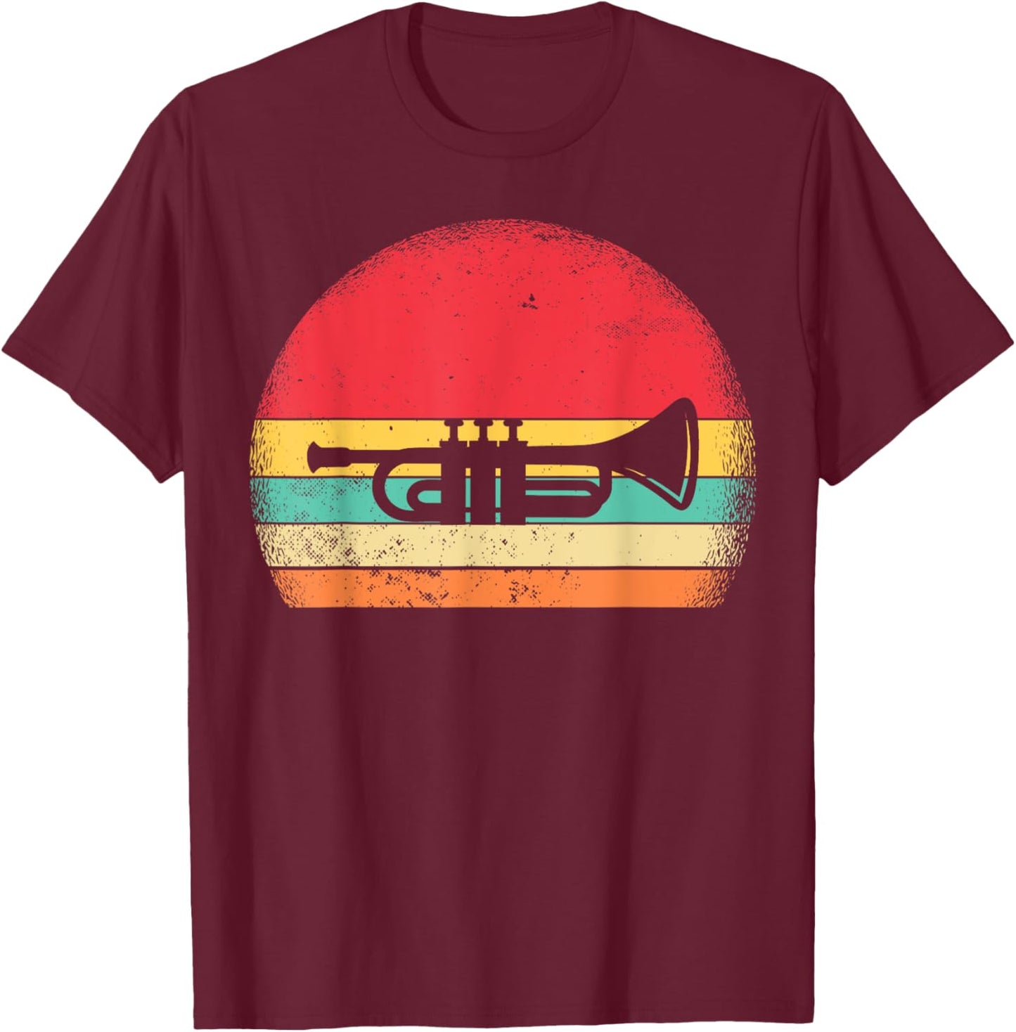 Vintage Retro Trumpet Retro Gift Women Boys Girls T-Shirt - T-Shirt | Maroon
