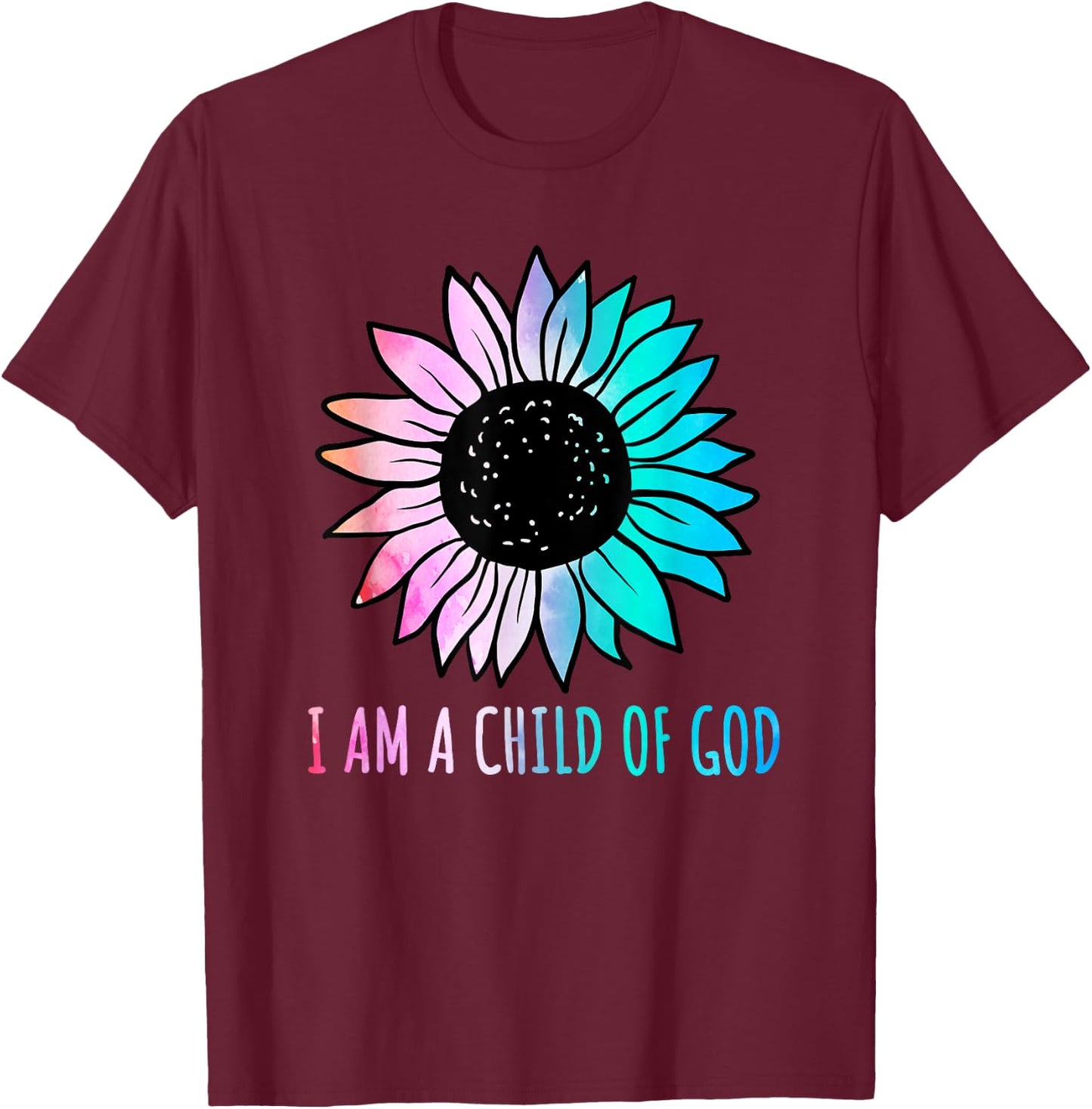 Cute Christian Salvation Quote Gift I Am a Child of God T-Shirt - T-Shirt | Maroon