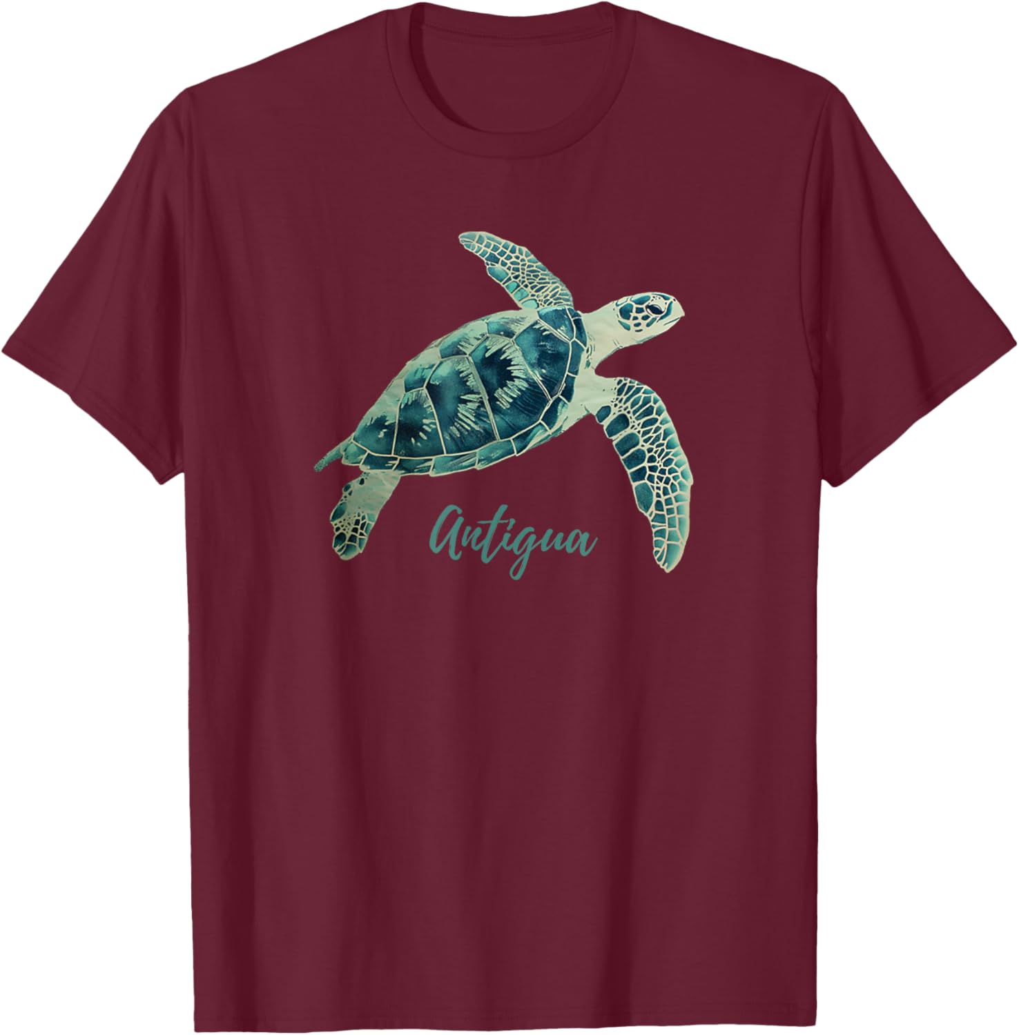 Antigua Barbuda Sea Turtle Scuba Diving Beach Travel Vintage Men Women T-Shirt - T-Shirt | Maroon