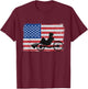 US American Flag 4th Of July Cyclist Recumbent Bicycle T-Shirt - T-Shirt | Maroon