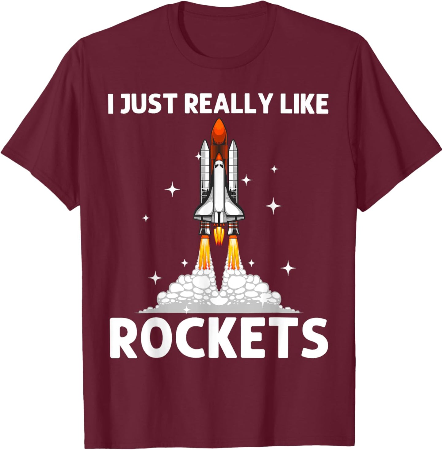 Cool Rocket Design Women Space Rocket Ship Vehicle T-Shirt - T-Shirt | Maroon