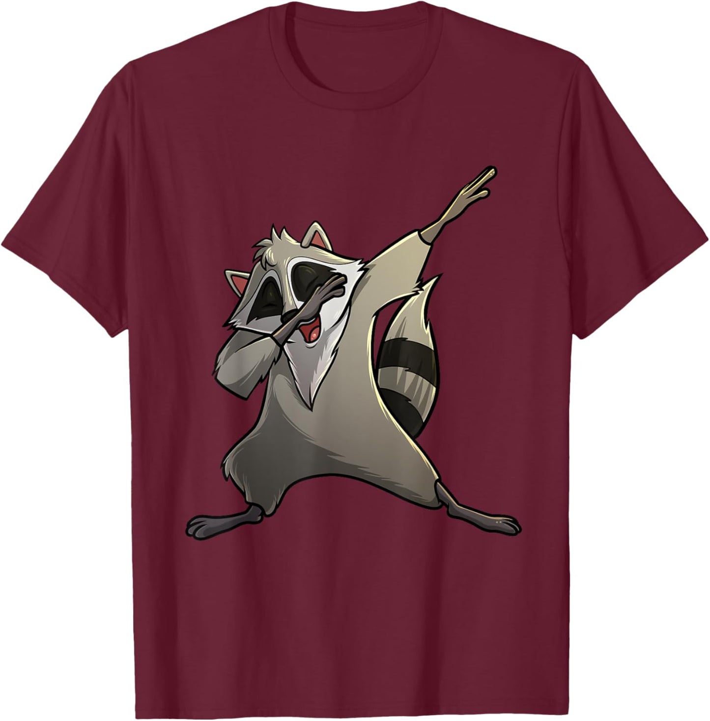 Funny Raccoon Gift Kids Men Women Cool Dabbing Animal T-Shirt - T-Shirt | Maroon