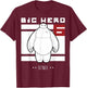 Disney Big Hero 6 Baymax All White Flag Poster T-Shirt - T-Shirt | Maroon