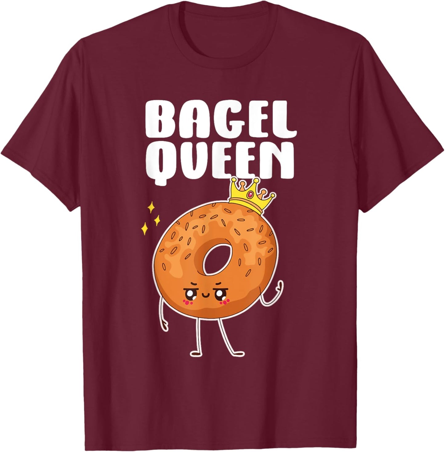 Bagel Queen T-Shirt - T-Shirt | Maroon