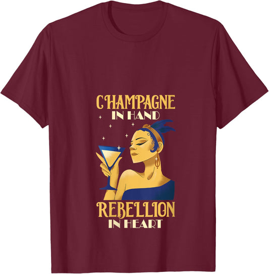 20s Themed Party Outfits Roaring 20s Flapper Dress Girl V-Neck T-Shirt - T-Shirt | Maroon