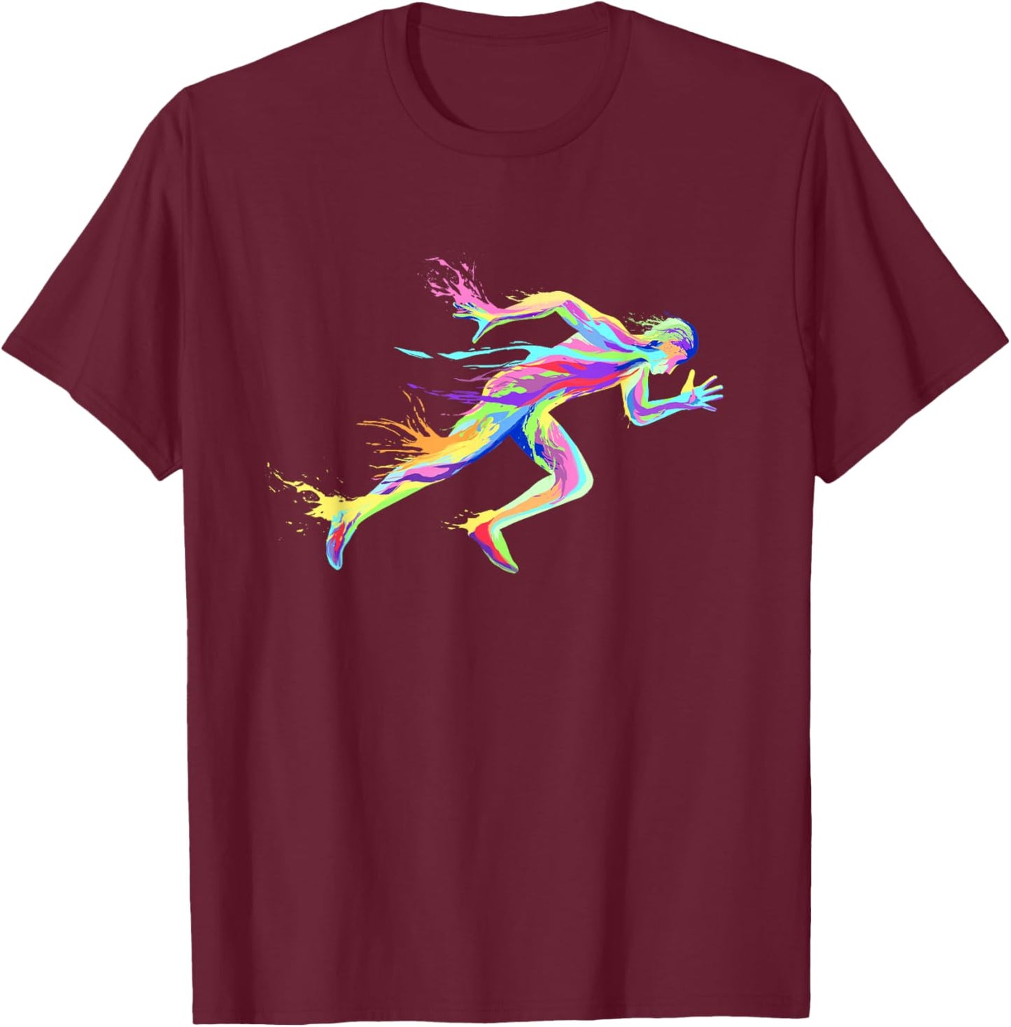 Sprinter Track and Field Runner Running Marathon T-Shirt - T-Shirt | Maroon