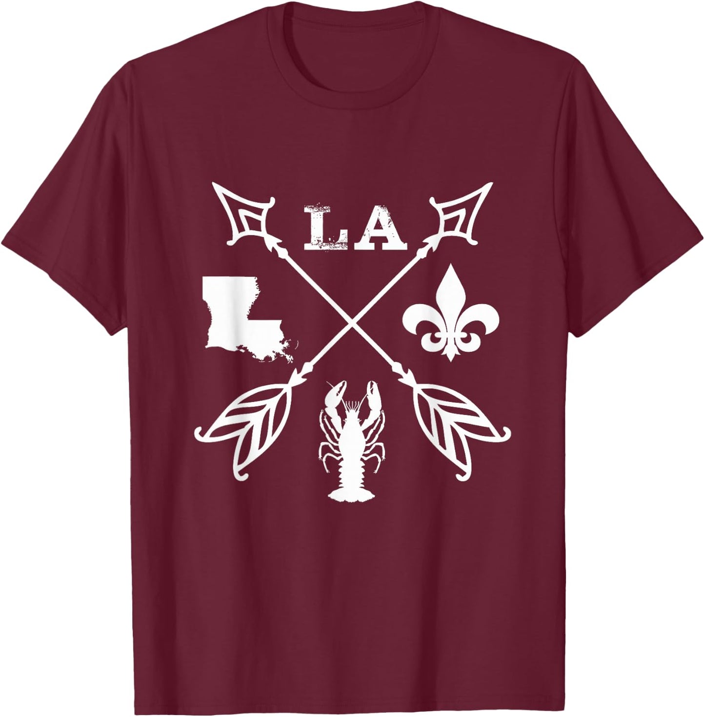 Louisiana Arrow t Shirt New Orleans Mardi Gras T-Shirt - T-Shirt | Maroon