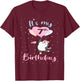 It's My 7th Birthday Penguin Girl 7 Years Old B-day T-Shirt - T-Shirt | Maroon