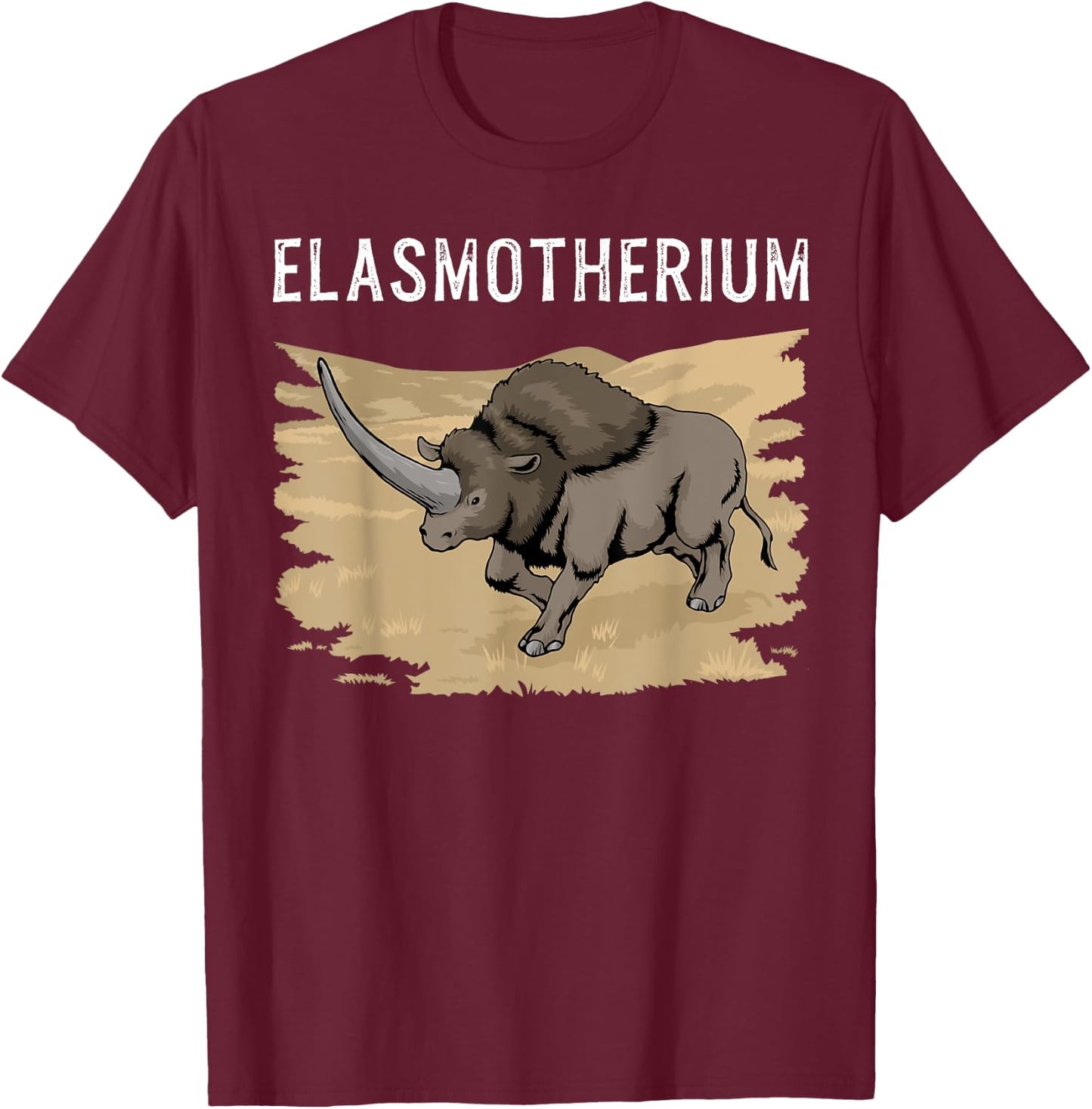 Elasmotherium Piacenzian Sibiricum Extinct Rhinocerus T-Shirt - T-Shirt | Maroon