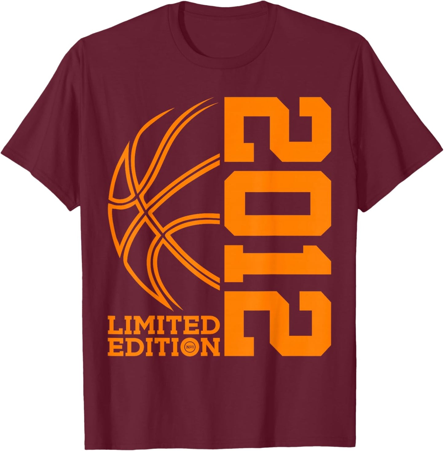 JAHRGANG 2012 OUTFIT ZUM 13. GEBURTSTAG 13th Birthday Basketball Limited Edition 2012 - Black, Small T-Shirt - T-Shirt | Maroon