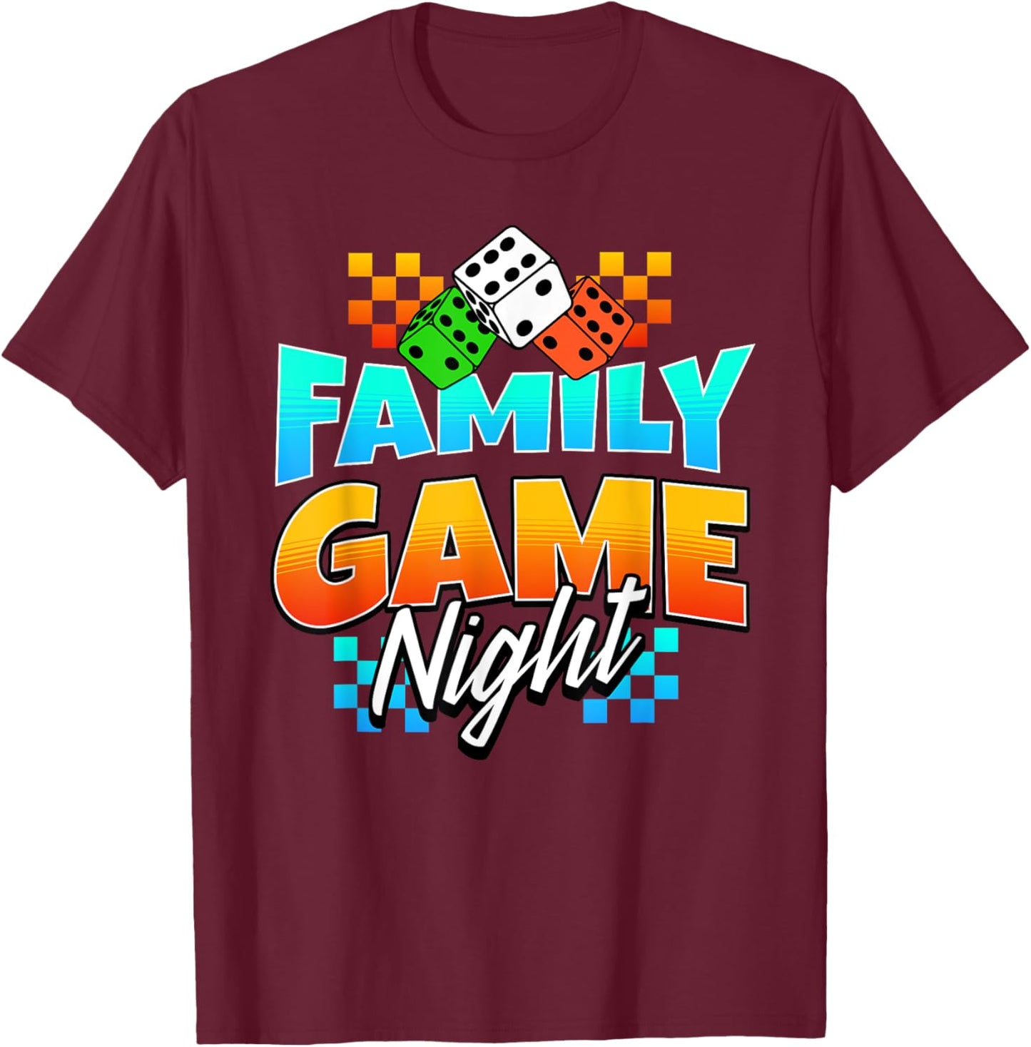 Matching Family Game Night T-Shirt - T-Shirt | Maroon