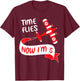 Now I'm 5th Birthday Time Flies Child 5 Year Old Cool B-Day T-Shirt - T-Shirt | Maroon