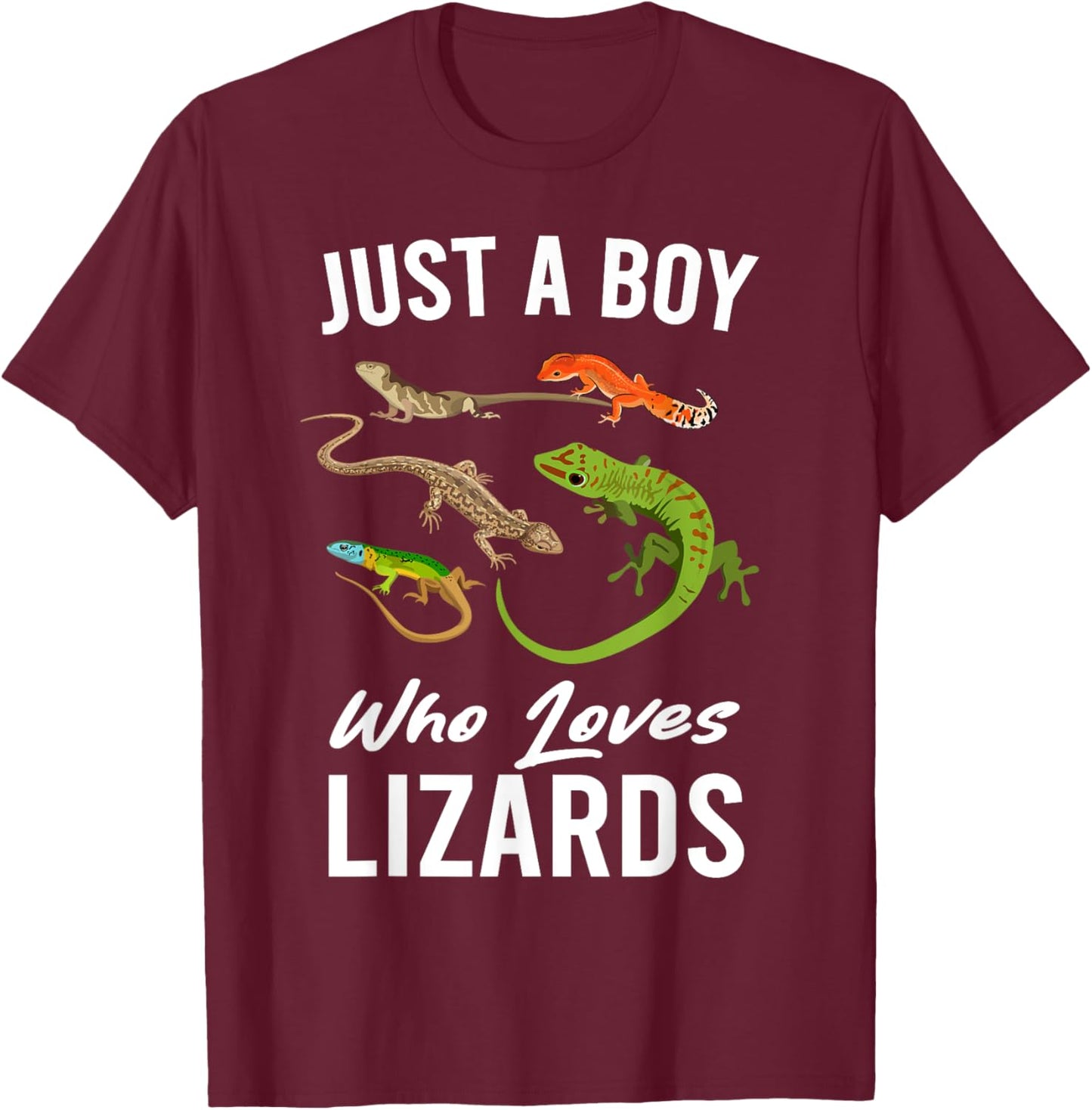 Just A Boy Who Loves Lizards Reptile kids Boys T-Shirt - T-Shirt | Maroon