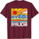 Appalachia Artistic Nature & Mountains Vintage Graphic T-Shirt - T-Shirt | Maroon