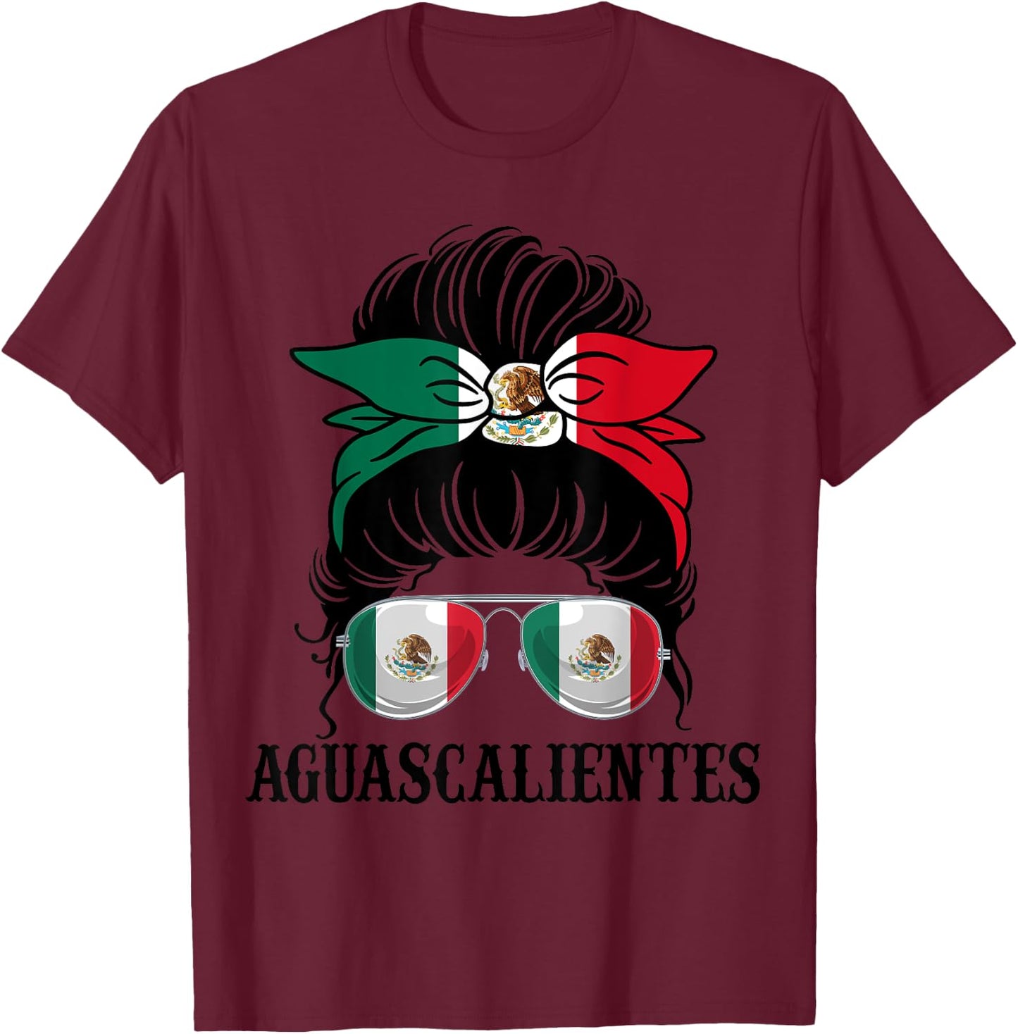 Aguascalientes Mexico Pride Mexican Flag State T-Shirt - T-Shirt | Maroon