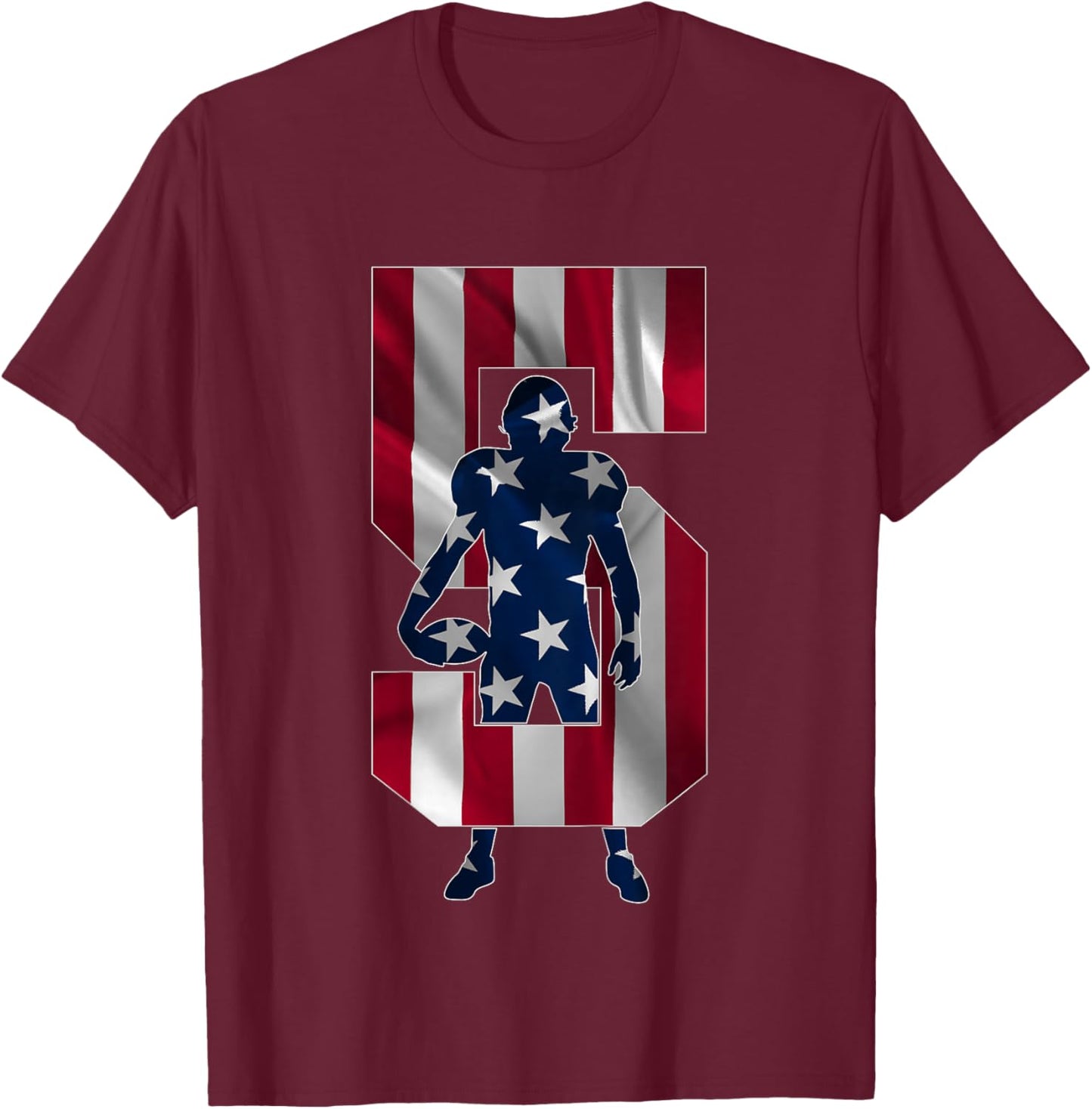 Number 5 Years Football 5th Birthday T-Shirt - T-Shirt | Maroon