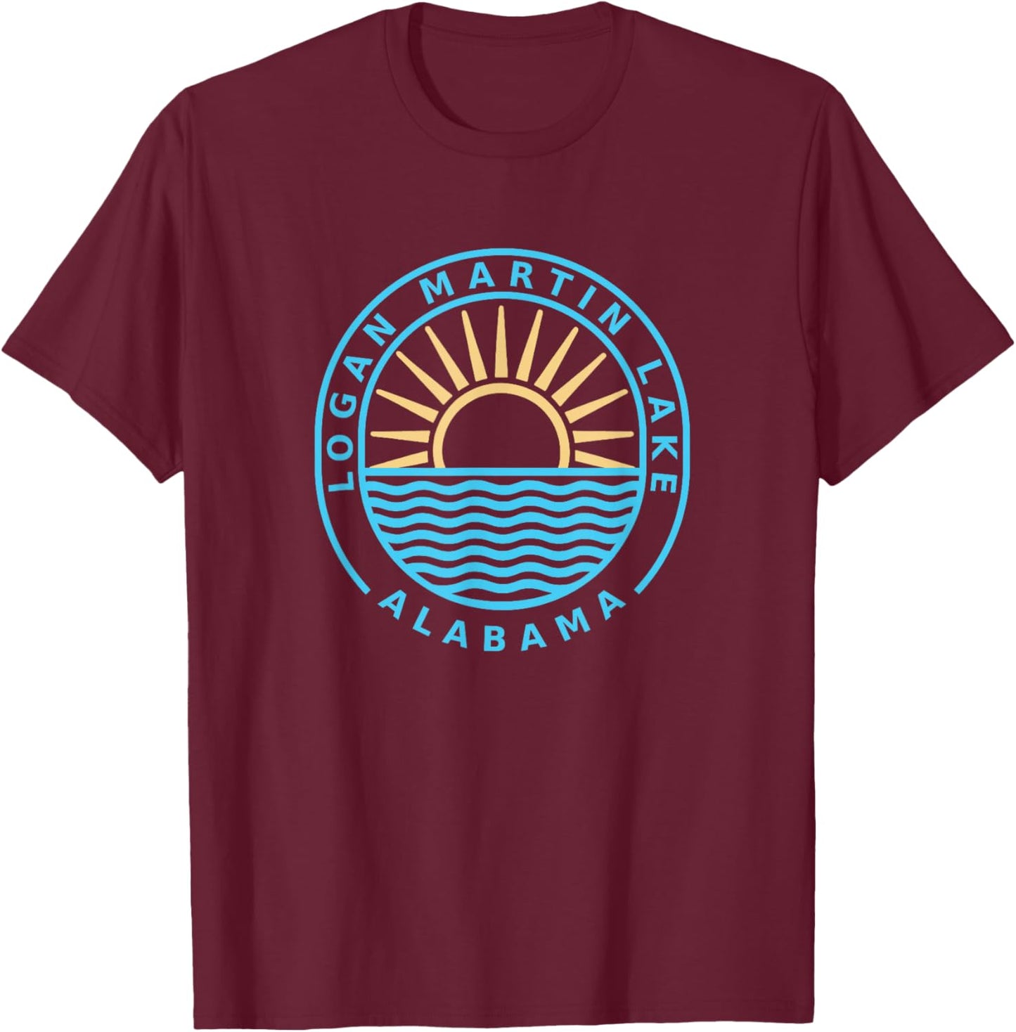 Logan Martin Lake Alabama Outdoors Vintage T-Shirt - T-Shirt | Maroon