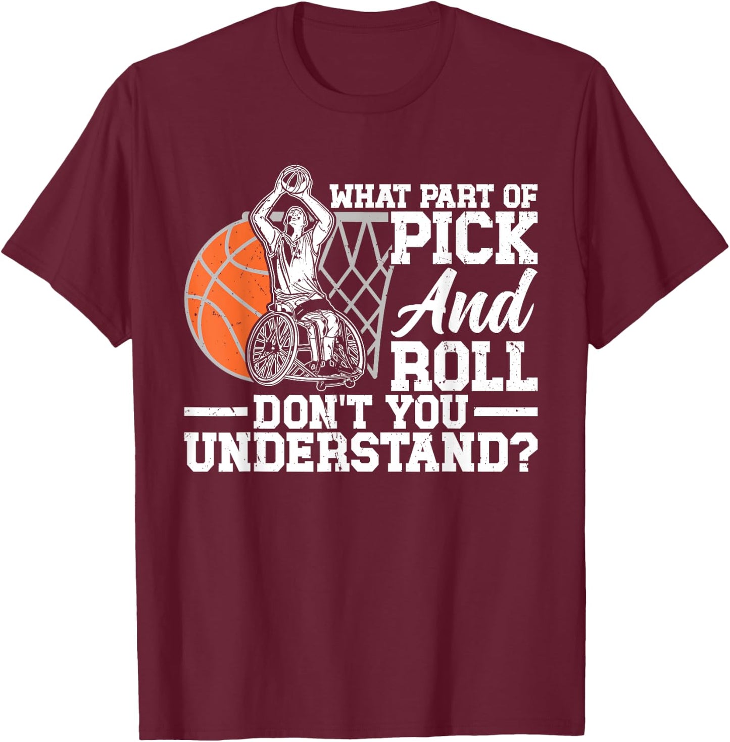 Wheelchair Basketball T-Shirt - T-Shirt | Maroon