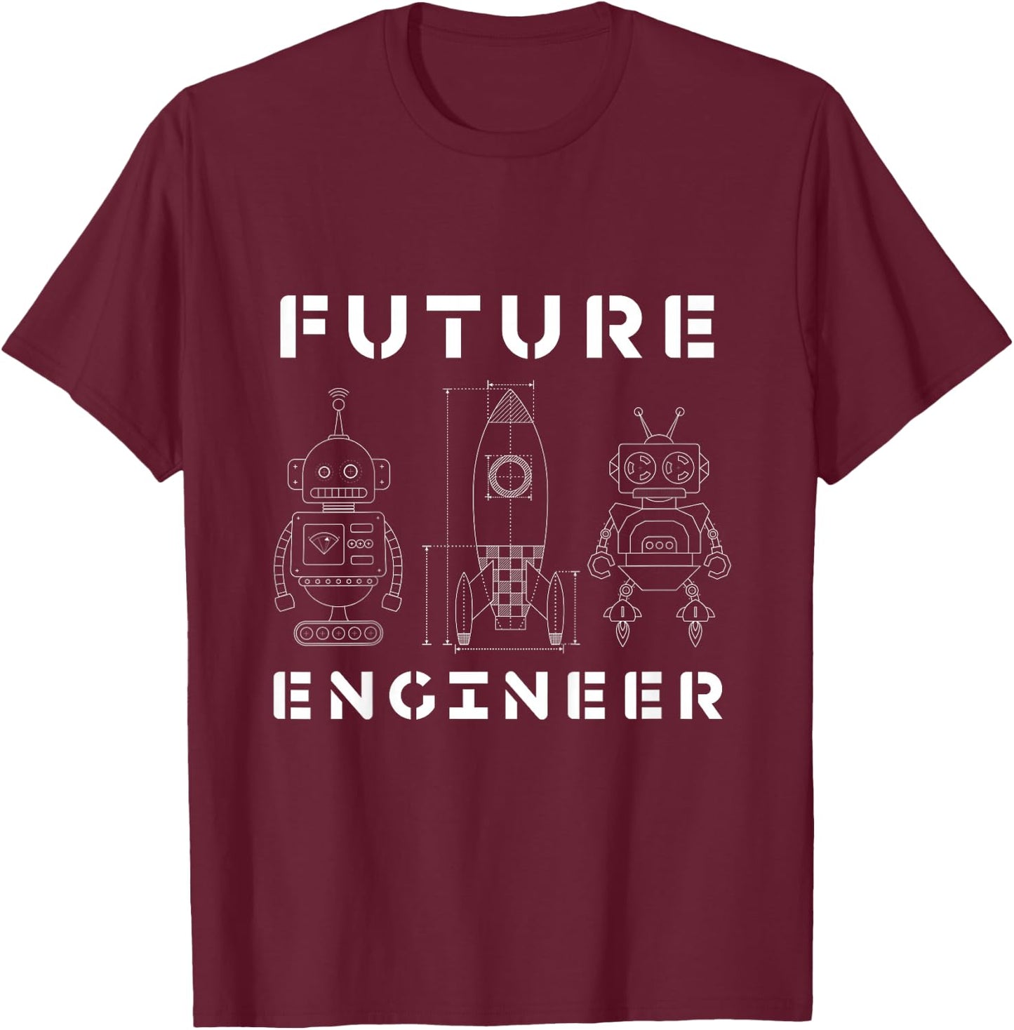 Kids STEM Gift Love Math Physics Boys Girls Kids Future Engineer T-Shirt - T-Shirt | Maroon