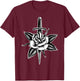 Rose and Dagger American Traditional Tattoo T-Shirt - T-Shirt | Maroon