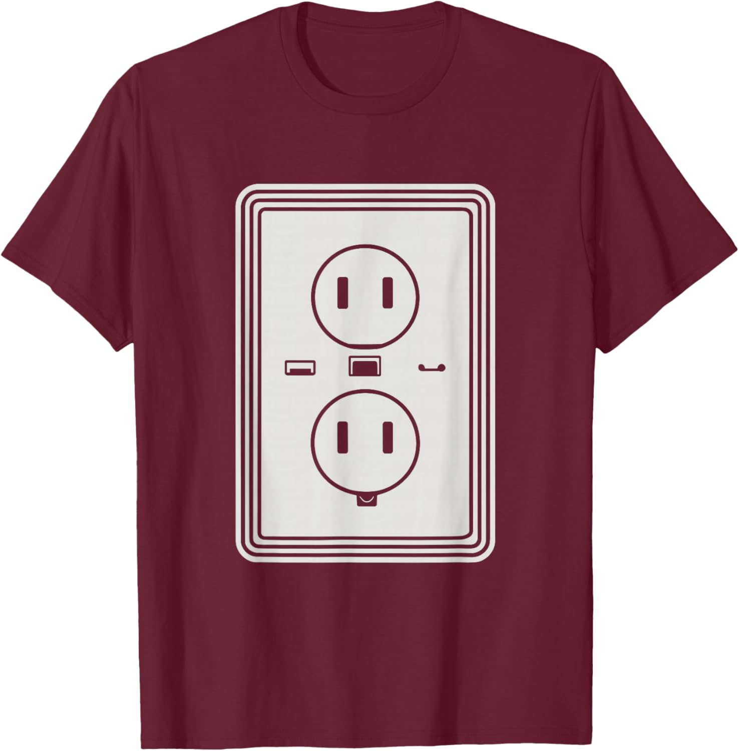 Electrical Outlet Halloween Electricians Engineers Costume T-Shirt - T-Shirt | Maroon