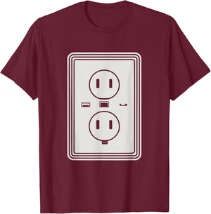 Electrical Outlet Halloween Electricians Engineers Costume T-Shirt - T-Shirt | Maroon
