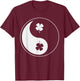 Shamrock Yin Yang Shirt Yoga Meditation St Patricks Day T-Shirt - T-Shirt | Maroon
