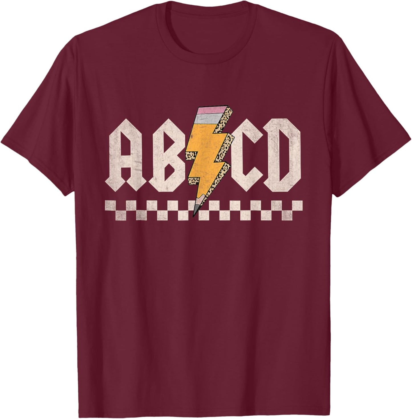 ABCD Back In Class First Day Back To School Teacher Student T-Shirt - T-Shirt | Maroon