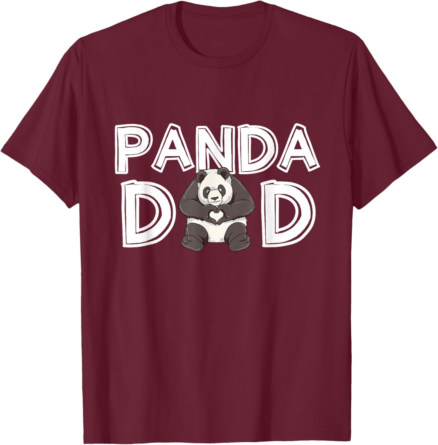 Panda Dad Daddy Father's Day Gift Panda T-Shirt - T-Shirt | Maroon