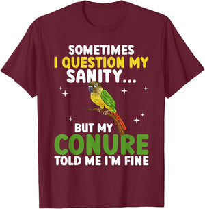 Green Cheek Conure Parrot Bird Conure T-Shirt - T-Shirt | Maroon