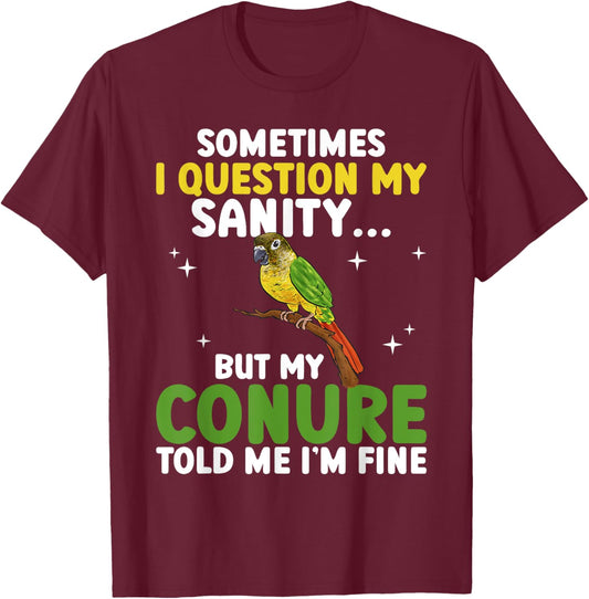 Green Cheek Conure Parrot Bird Conure T-Shirt - T-Shirt | Maroon