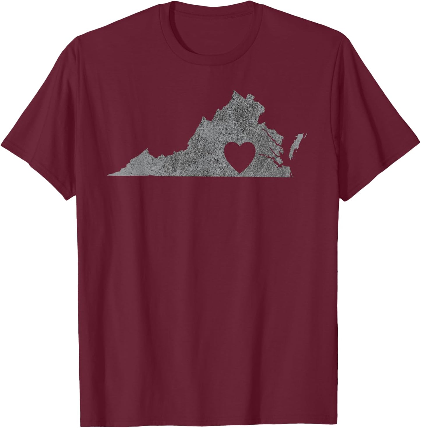 Virginia Lovers State Heart | Vintage Throwback Gift T-Shirt - T-Shirt | Maroon