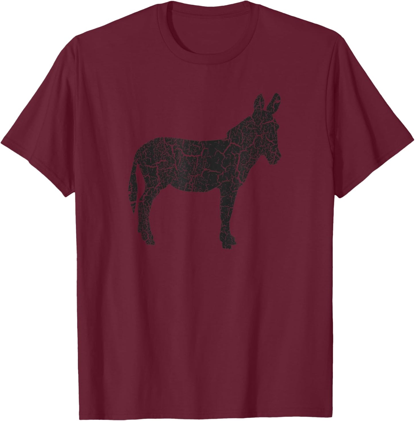 Donkey Distressed Print - Vintage Donkey T-Shirt - T-Shirt | Maroon