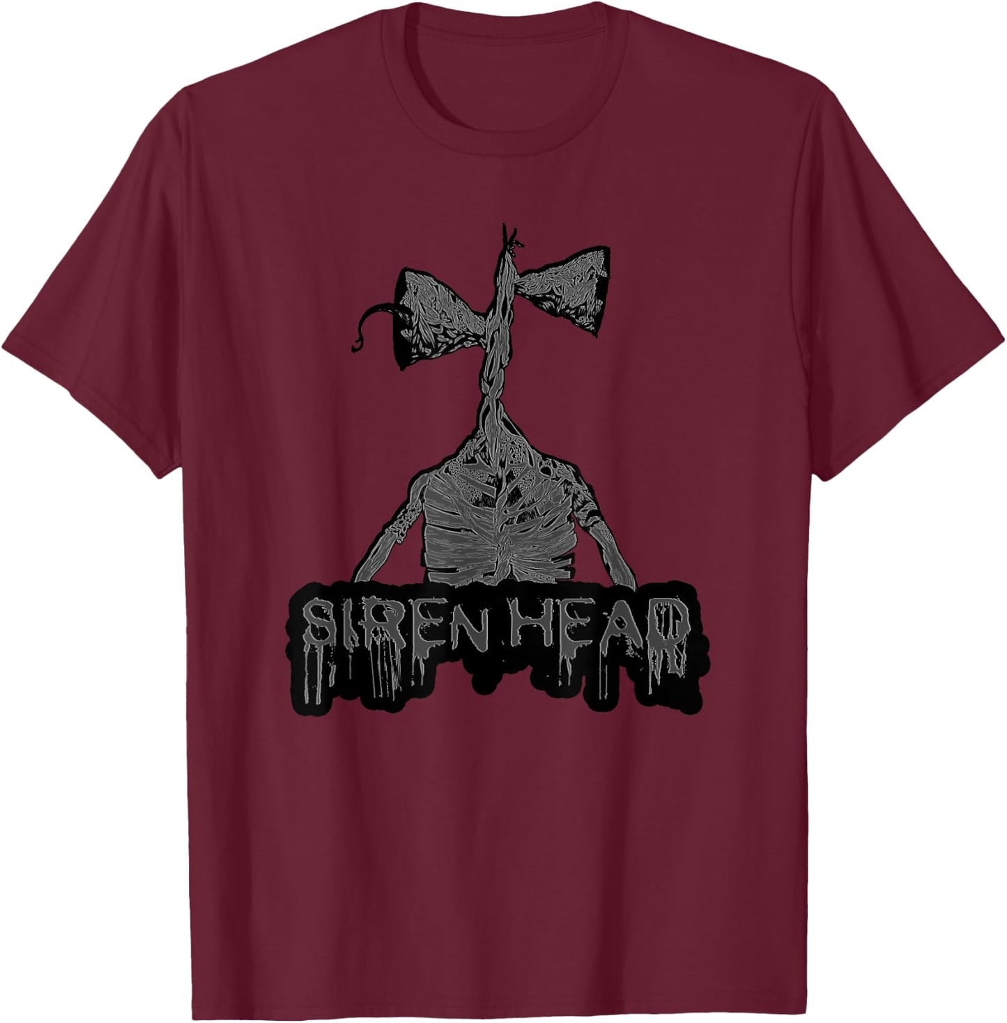 Sirenhead Siren Head Creepy Horror trick or treat T-Shirt - T-Shirt | Maroon