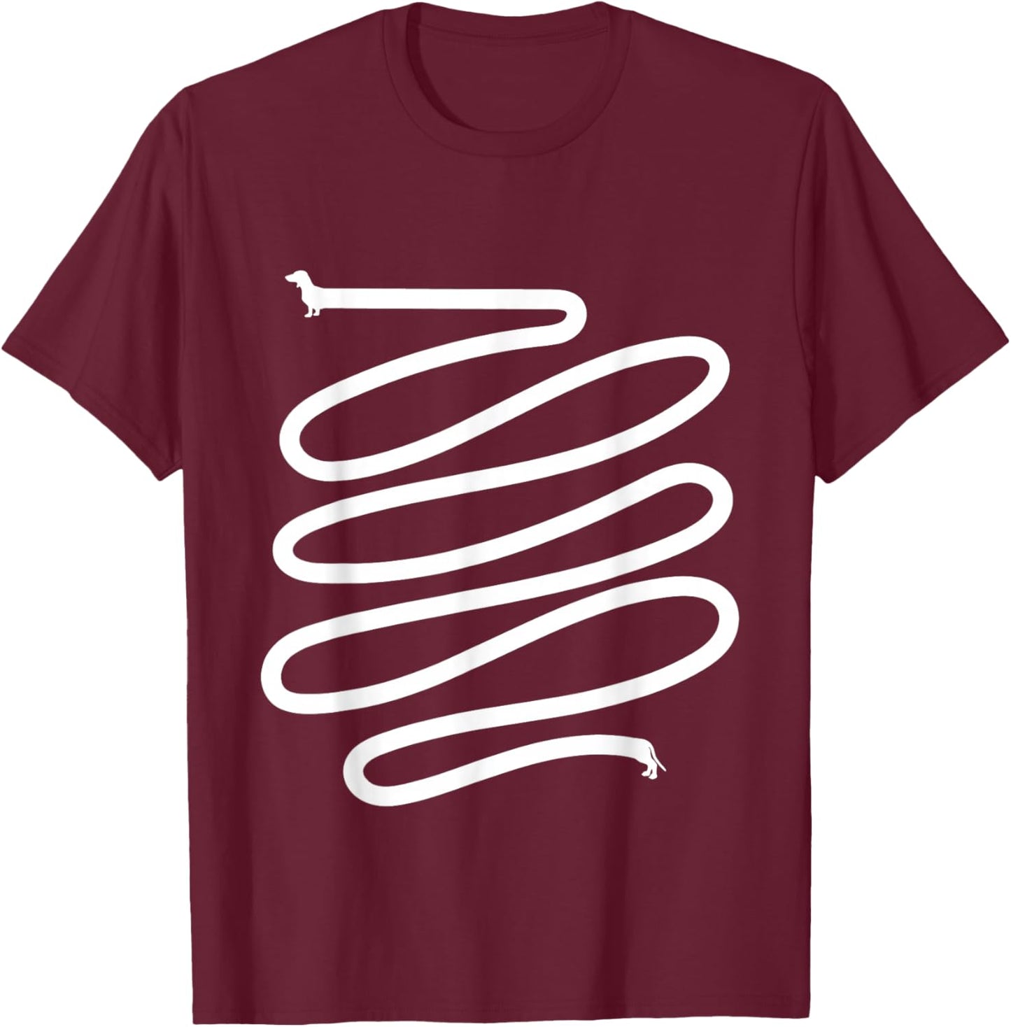 Dachshund Line - Dog Owner Animal Lover Puppy Trainer Men Women Kids T-Shirt - T-Shirt | Maroon