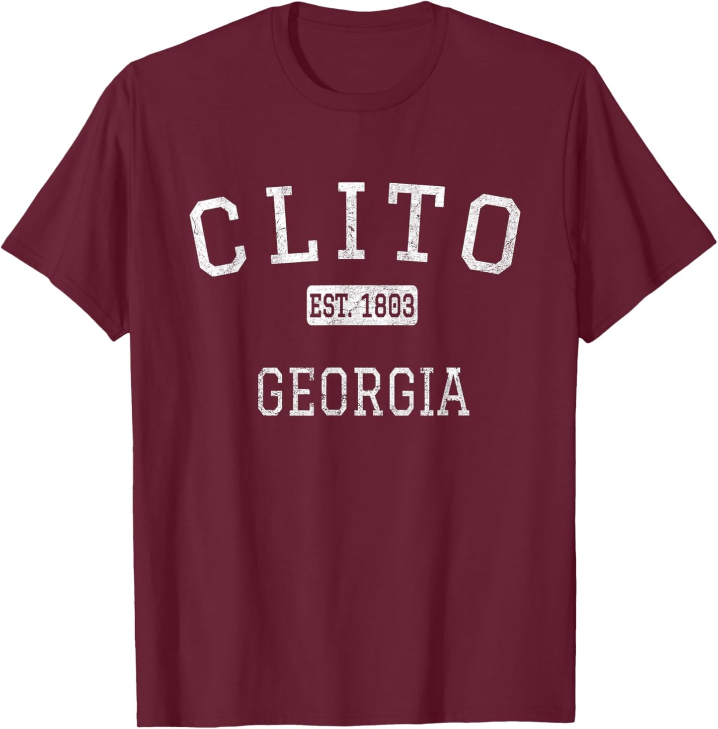 Clito Georgia GA Vintage T-Shirt - T-Shirt | Maroon