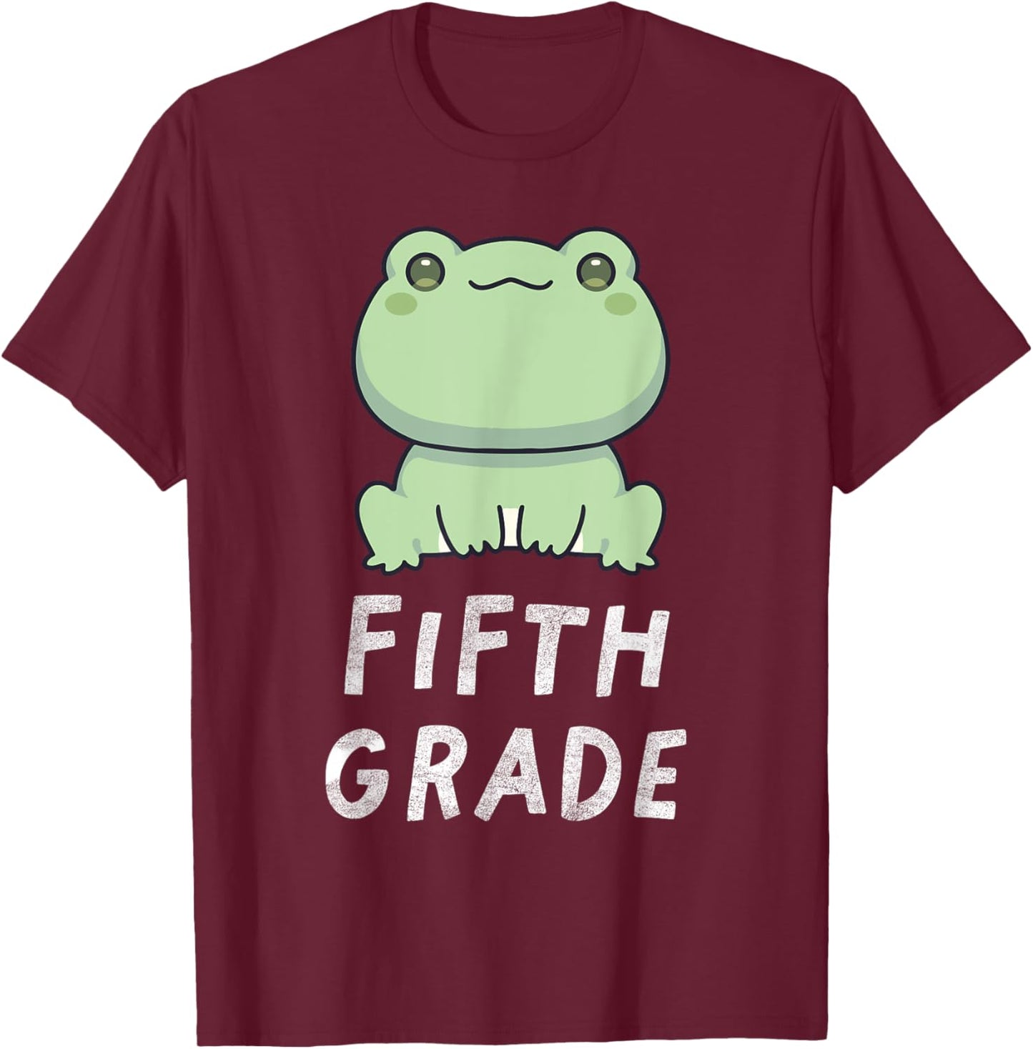 5th Grade Frog Back To School Student Teacher Women Girls Kids T-Shirt - T-Shirt | Maroon