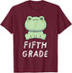 5th Grade Frog Back To School Student Teacher Women Girls Kids T-Shirt - T-Shirt | Maroon