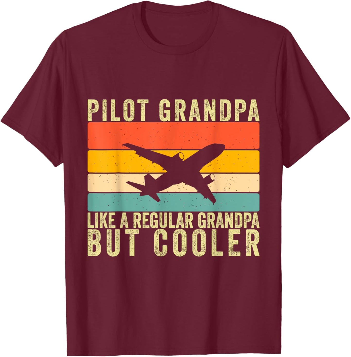 Pilot Grandpa Design Father Day T-Shirt - T-Shirt | Maroon
