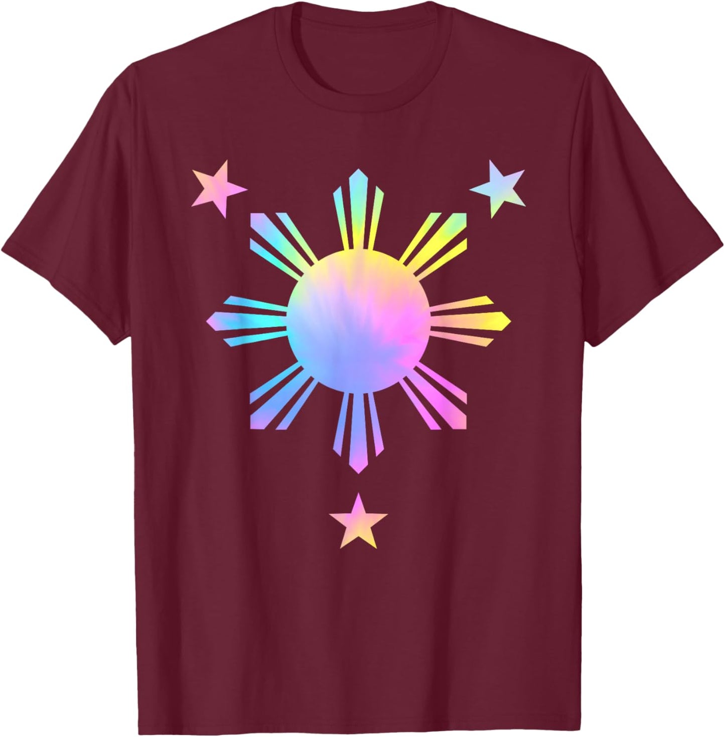 Tie Dye Philippines Flag Cute Filipino Pinoy Filipina Girls T-Shirt - T-Shirt | Maroon