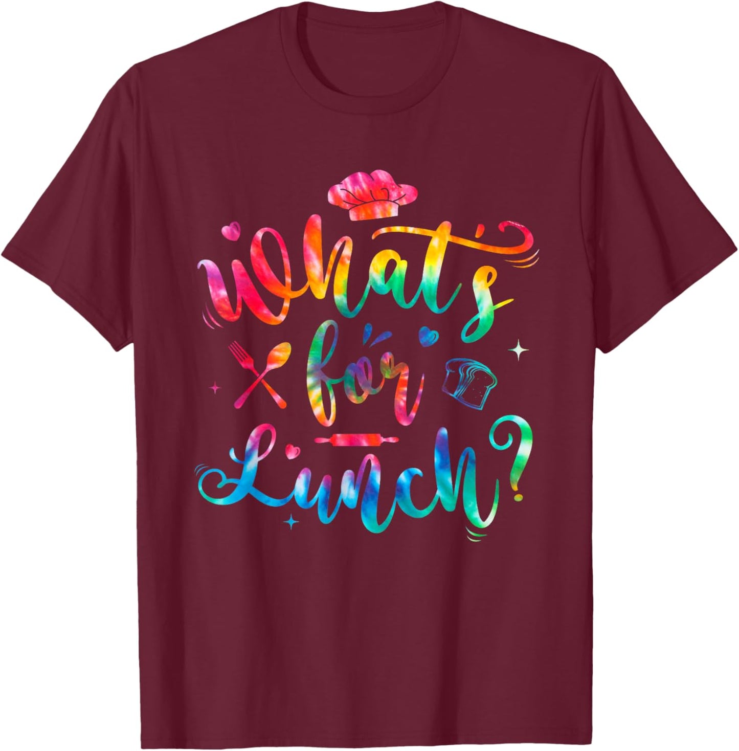 Whats for Lunch Funny Lunch Lady T-Shirt - T-Shirt | Maroon