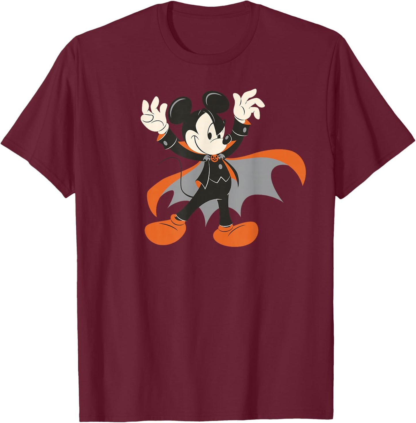 Disney Halloween Mickey Mouse Magic Art T-Shirt - T-Shirt | Maroon