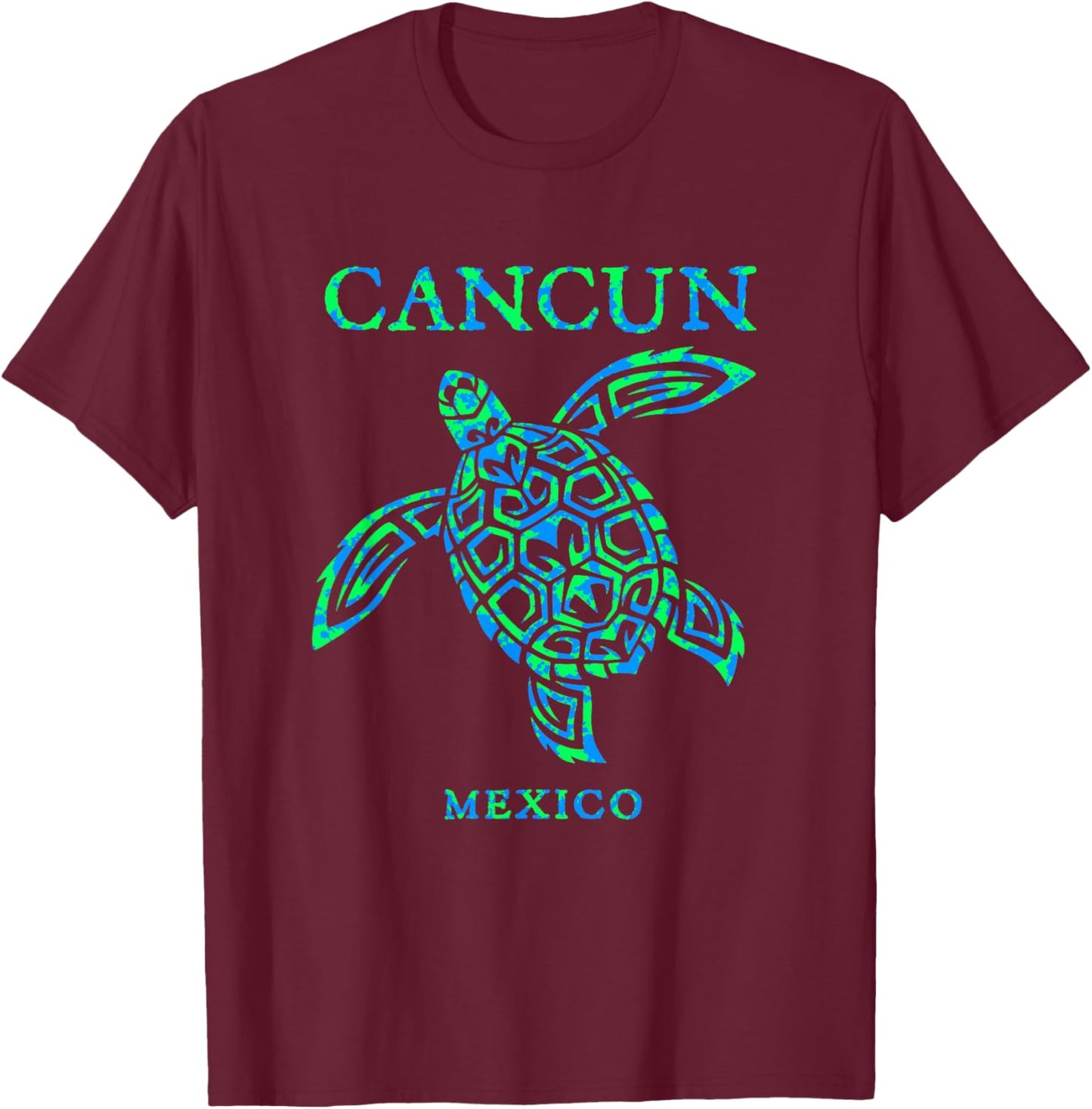 Cancun Mexico Sea Turtle Boys Girls Vacation Souvenir T-Shirt - T-Shirt | Maroon