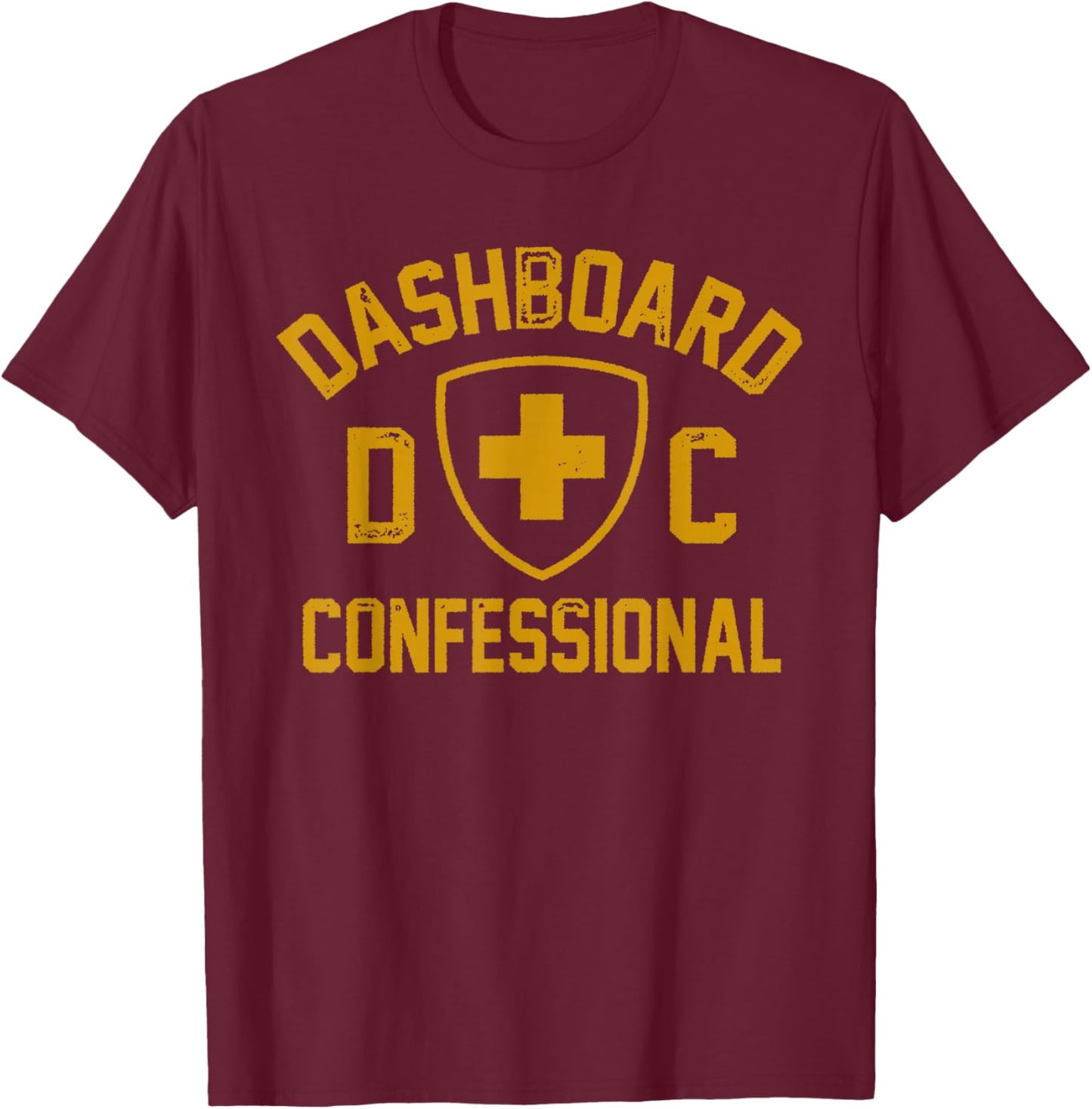 Dashboard Confessional - Swiss Flag T-Shirt - T-Shirt | Maroon
