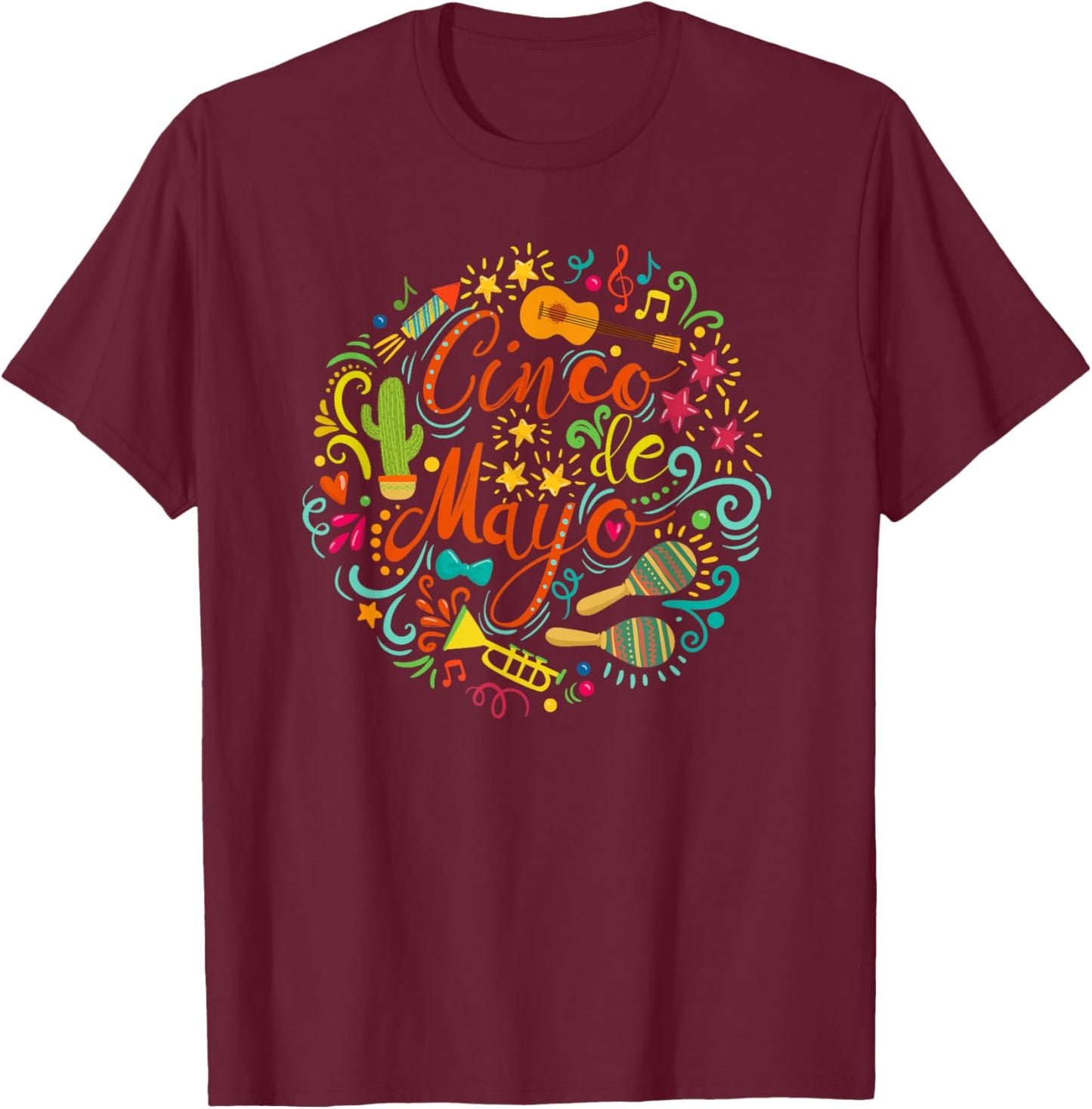Cinco De Mayo Party Men Women Mexican Fiesta Taco T-Shirt - T-Shirt | Maroon