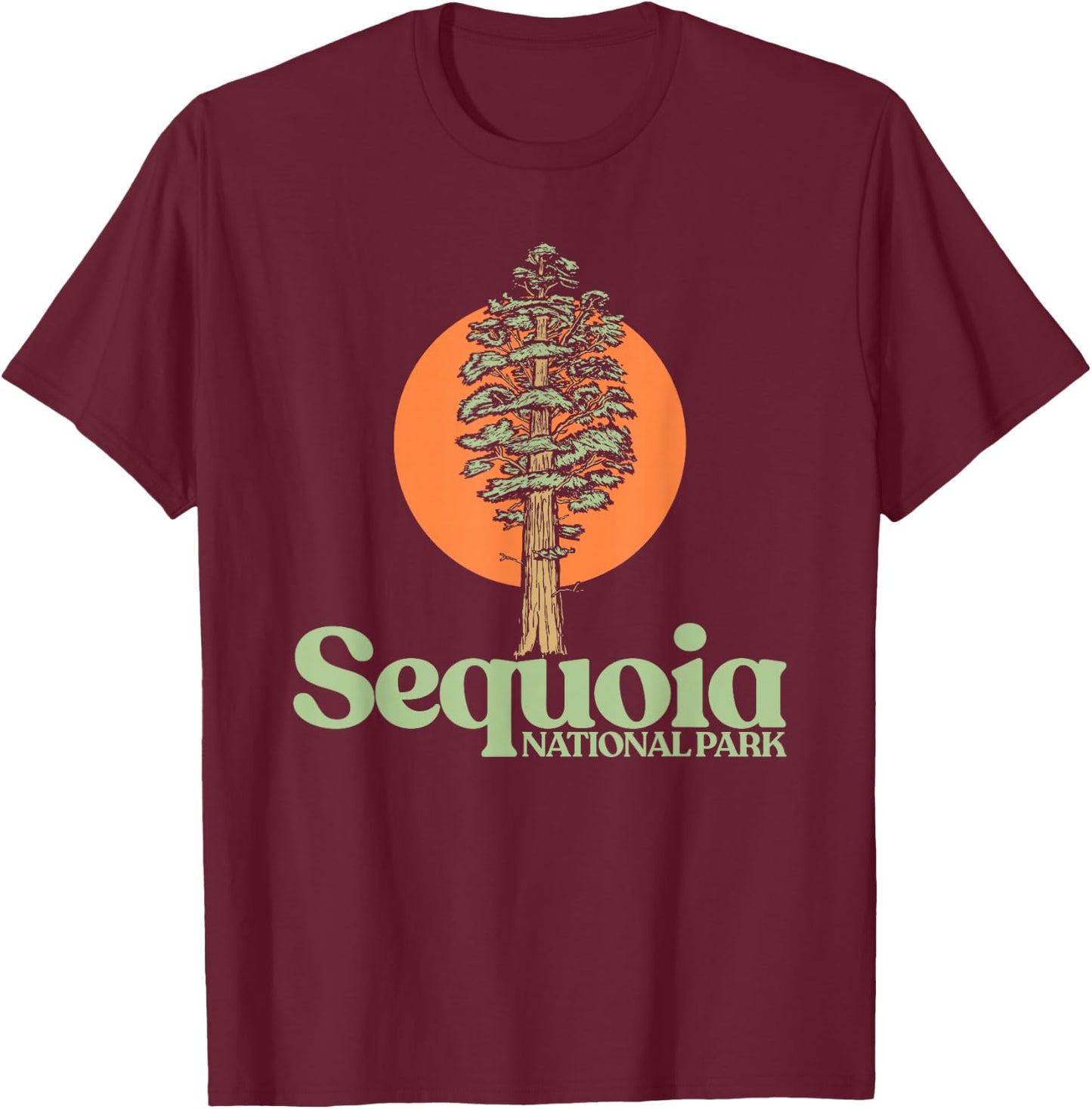 Sequoia National Park General Sherman Tree Graphic T-Shirt - T-Shirt | Maroon