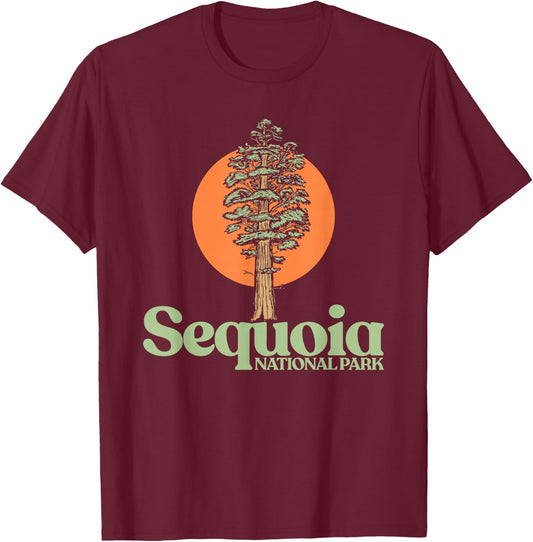 Sequoia National Park General Sherman Tree Graphic T-Shirt - T-Shirt | Maroon